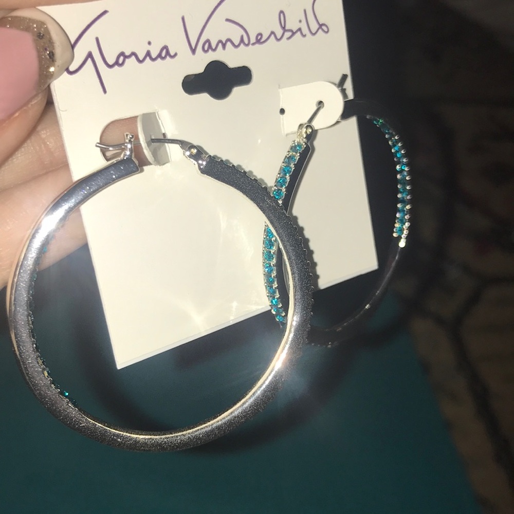 Blue inside out crystal earrings